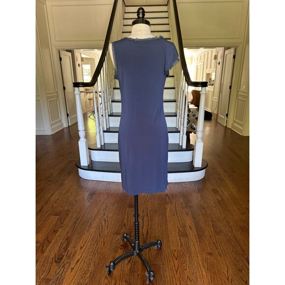 VeraWang Blue Tank Dress ChiffonTrim Fall Spring Summer Office Church Minimalist - Picture 7 of 14